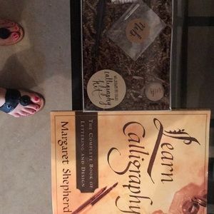 Calligraphy set with book, nib, ink gift set